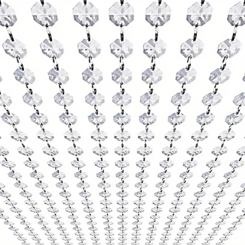 1/5/10m Transparent Acrylic Crystal Window Christmas Party Decoration Garland Curtain Pendant Romantic Wedding Decoration