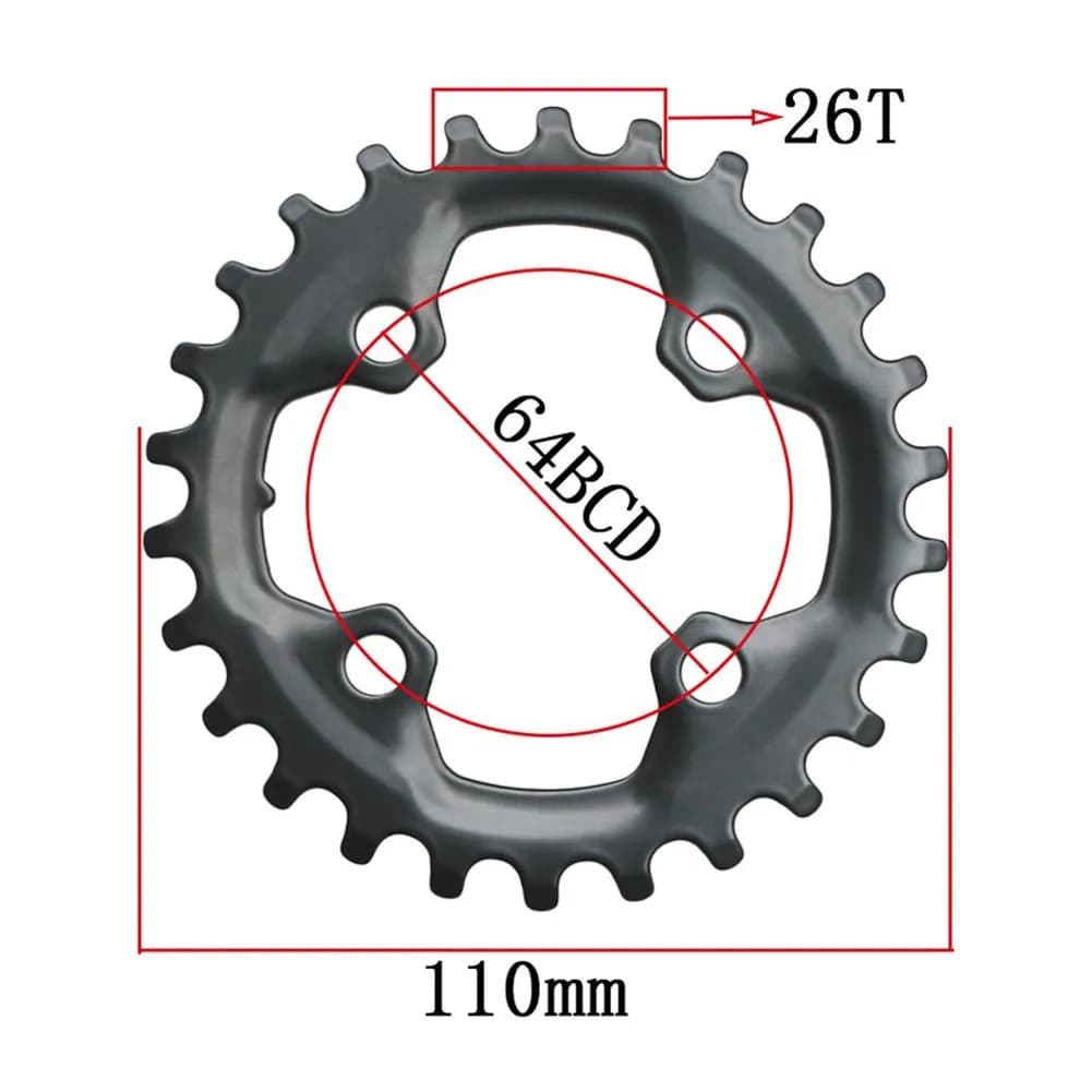 104BCD Bicicletta Rotonda Stretta Corona Larga MTB Mountain Bike 104BCD 26T 28T 36T 38T Guarnitura Singolo Dente Ruota A Catena piastra