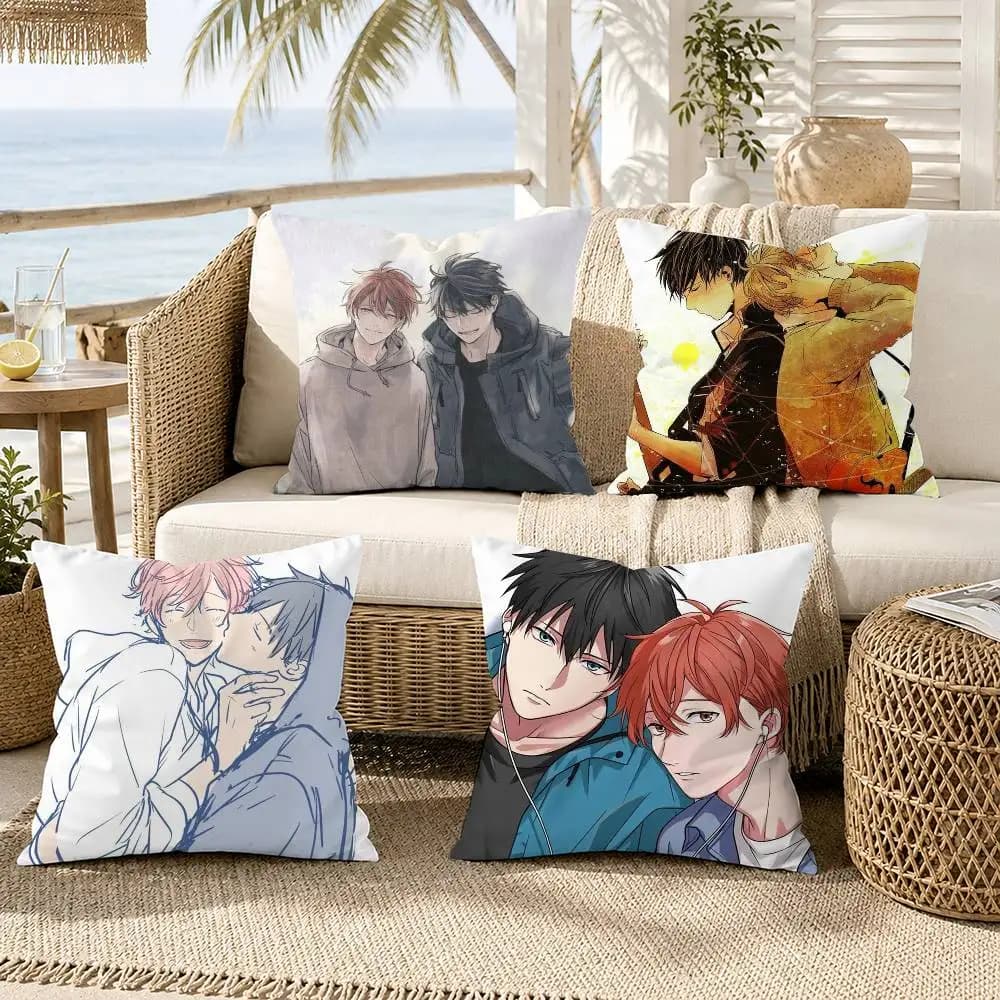 G-Given BL Anime Ritsuka M-Mafuyu Sato Pillow Case for Sofa Living Room Home office Decor Protective Cover