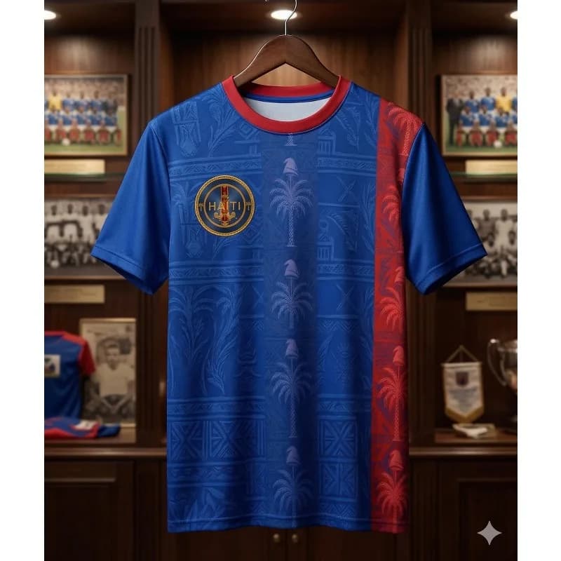 Haiti National Team Streetwear Tribal Pattern Football Short Sleeve T Shirt 3D All Over Print Breathable Unisex Training Jersey