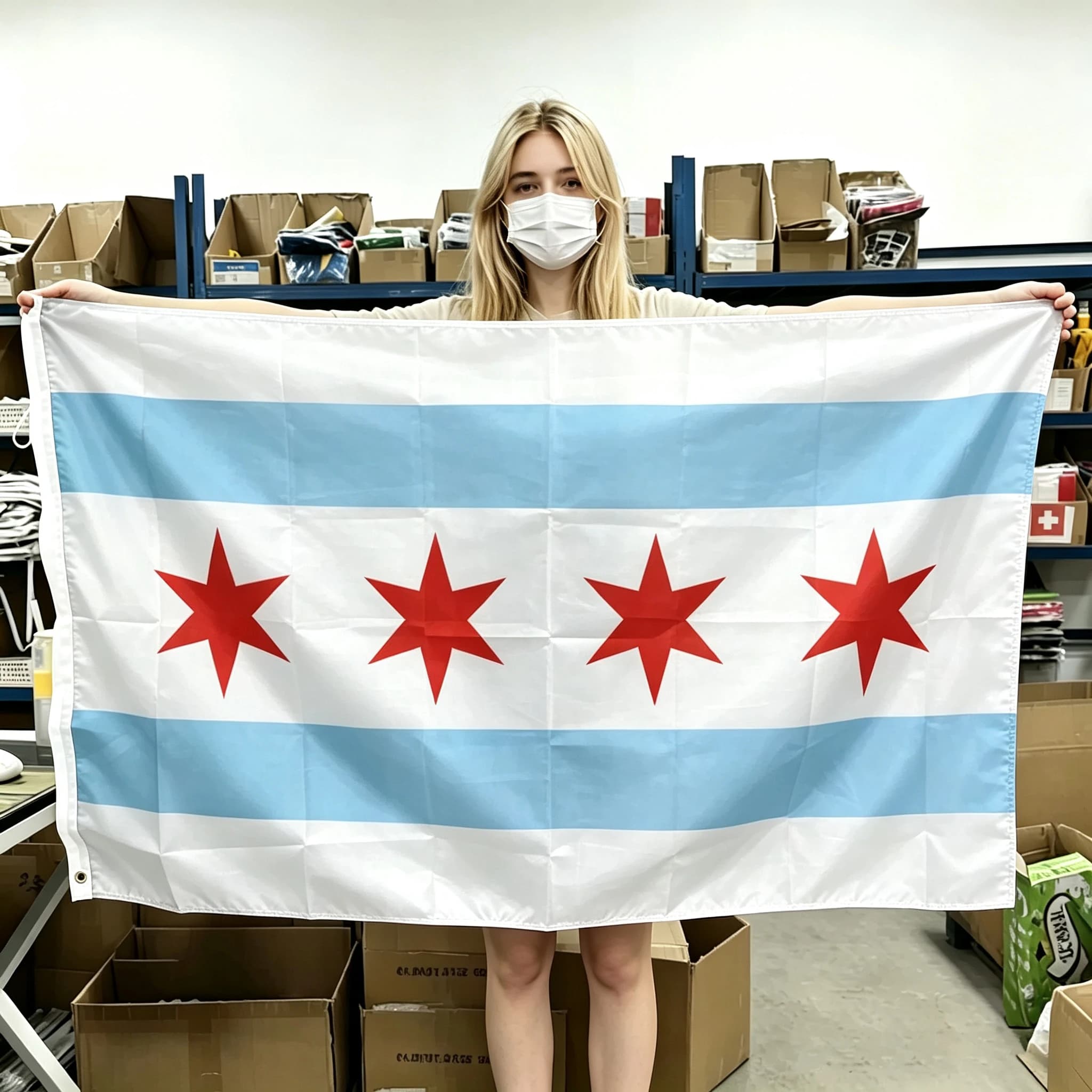 60x90cm 90x150cm 120x180cm Chicago Flag National Tapestry Polyester Banner With Brass Grommets For Wall Decor