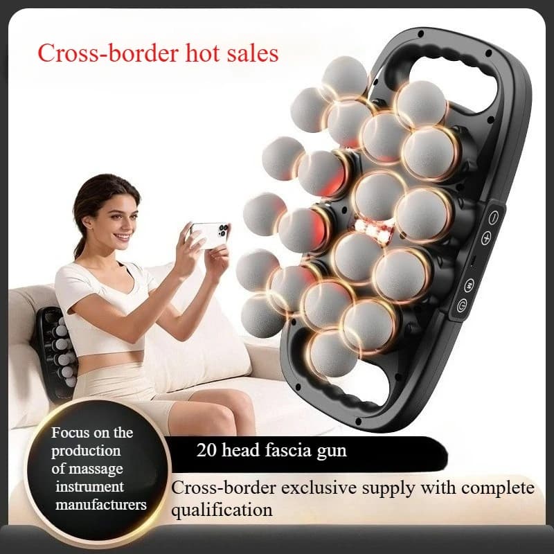 Cross-border 20 head fascia gun multi-head waist back massager home muscle relaxation massage gun Amazon hit