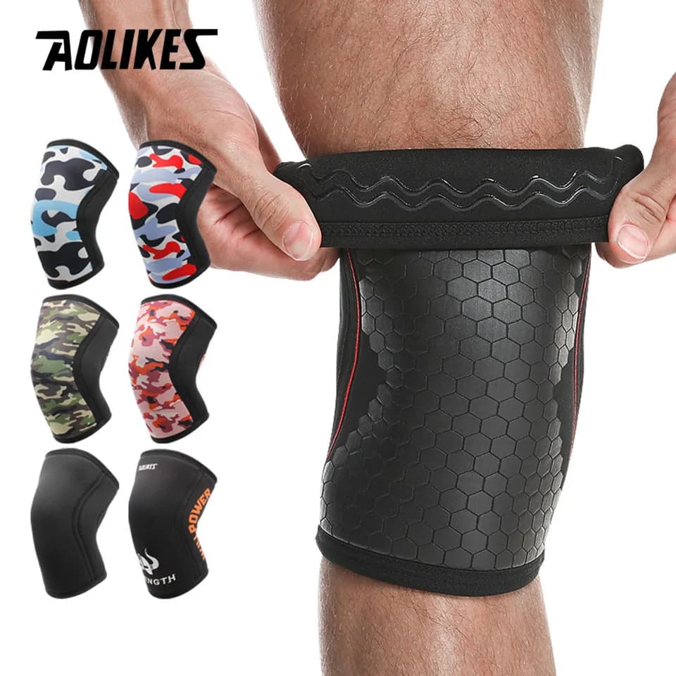 AOLIKES Ginocchiere per sollevamento pesi - Ginocchiera per sollevamento pesi in neoprene premium spesso 7 mm per squat, powerlifting e stacco