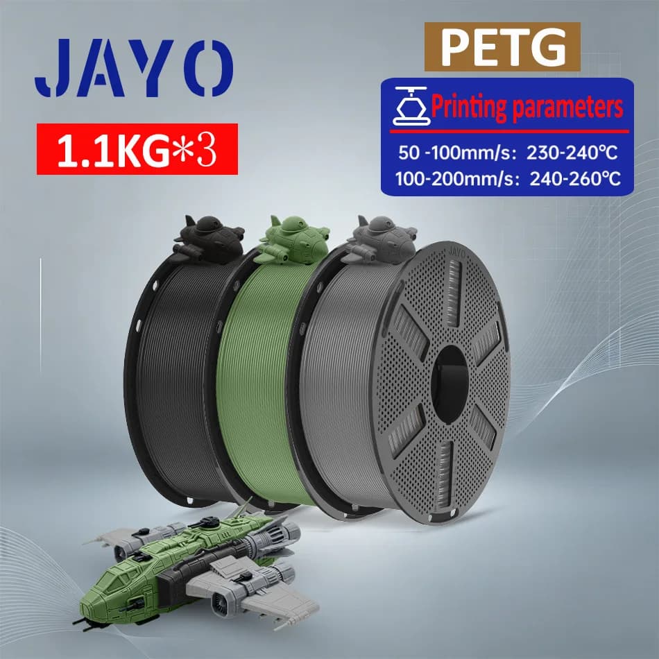 JAYO PETG 3D Printer Filament 1.75mm 1.1KG/Roll PETG Filament Neatly Wound 3D Printing Material For Bambu FDM