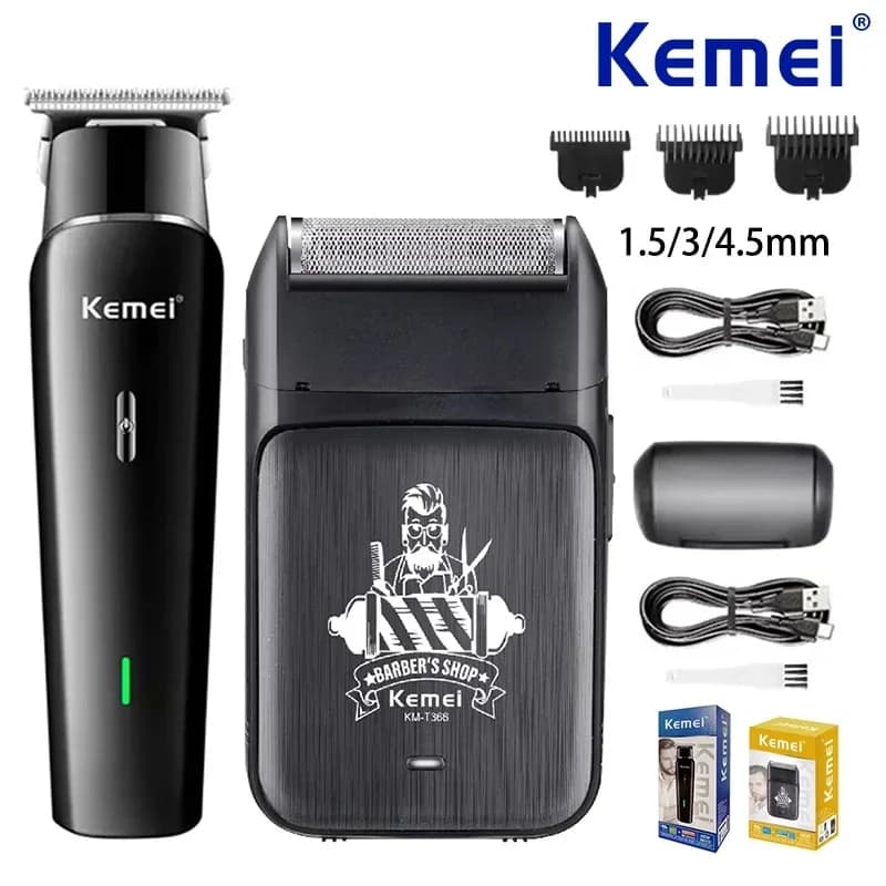 Kemei Rechargeable Electric Haircut, USB Trimmer, Wireless Man Shaver, Bearing Kit KM-1115 KM-T366