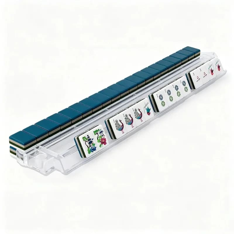 Portable Travel American Mahjong Set 160Pc Dark Blue Four-Layer Acrylic Hand-Painted Tiles Family Party Entertainment Board Game