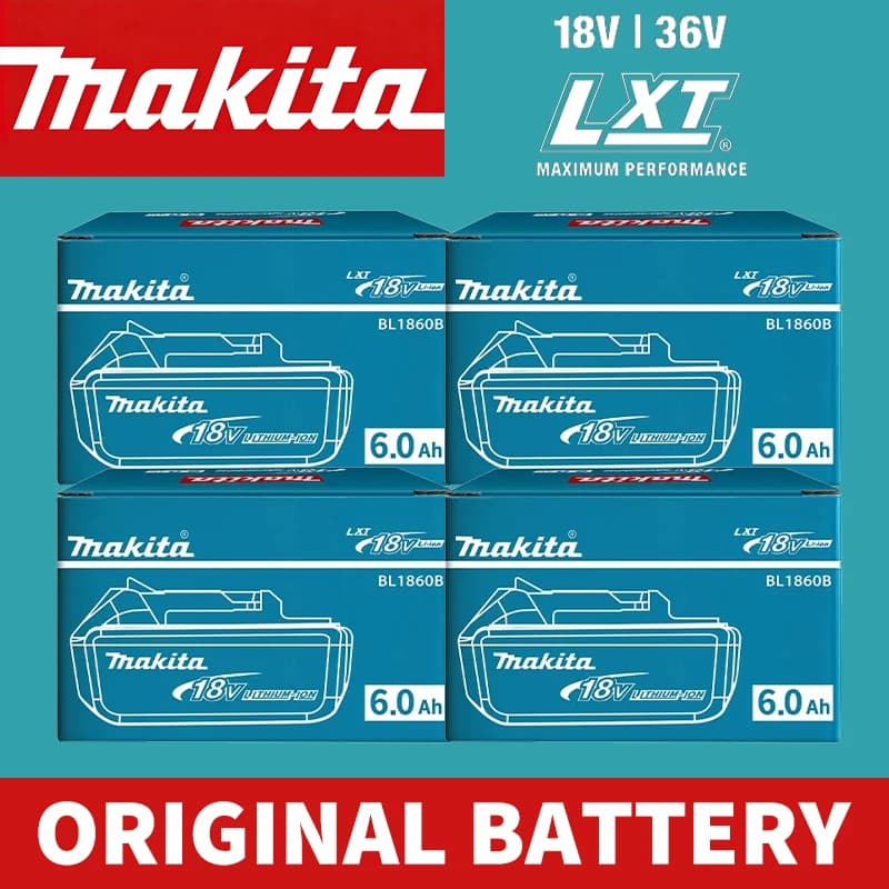 ‍ Batteria 100% Compatibile per Makita 18V 6Ah BL1860B, Batteria agli Ioni di Litio ad Alta Capacità Ricaricabile, Kit Caricabatterie DC18RC per Utensili Elettrici