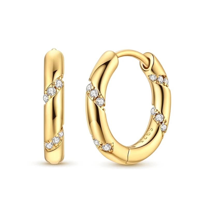 Orecchini in argento sterling 925 da donna, orecchini pendenti con nastro dorato lucido, per anniversario, matrimonio, gioielli, regali