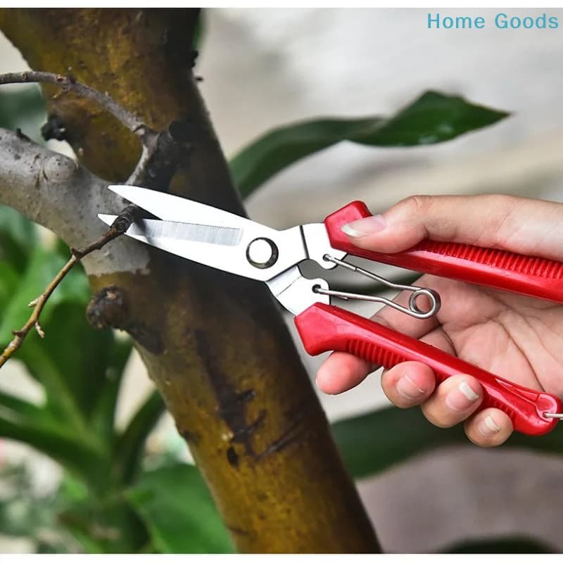 1PC Stainless Steel Garden Scissors Straight Head Pruning Shears Non-slip Handle Outils Manuels Household Bonsai Pruing Scissors