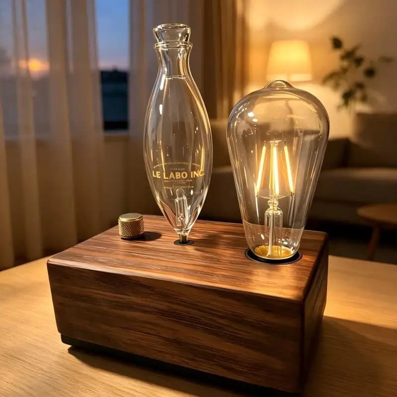 Walnut Wood Aroma Diffuser Premium Waterless Fragrance Device, Ultrasonic Essential Oil Dispenser in Solid Wood"