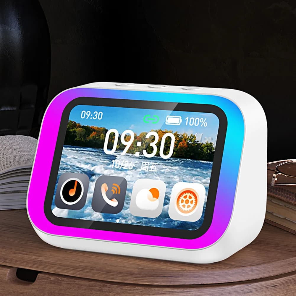 Multi-language Smart Voice Speaker with Bluetooth 5.4 Support Screen Display and Long Battery Life for Smart Home Use