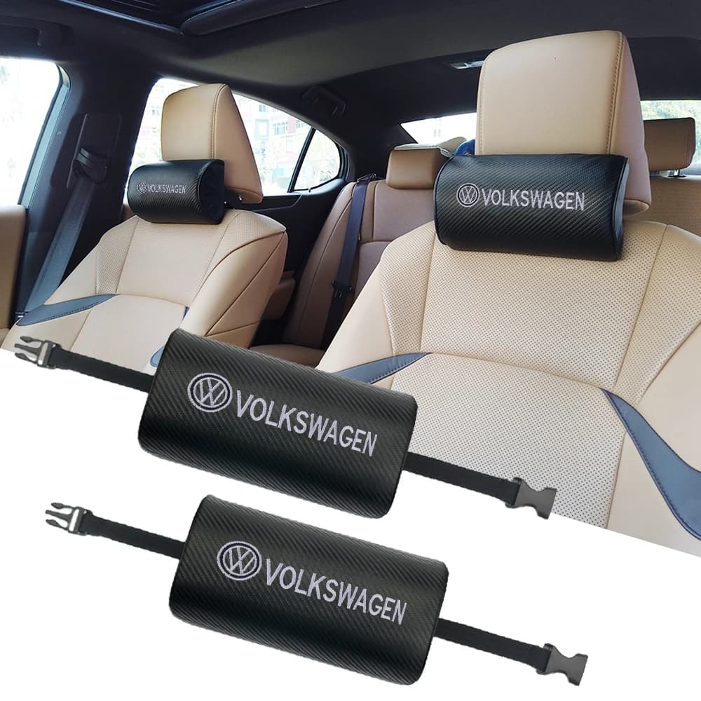 Car Seat Neck Pillow Protection Auto Support Rest Travelling Headrest Valve Cap For Volkswagen Polo GTI B6 Golf 6 Motion CC MK4