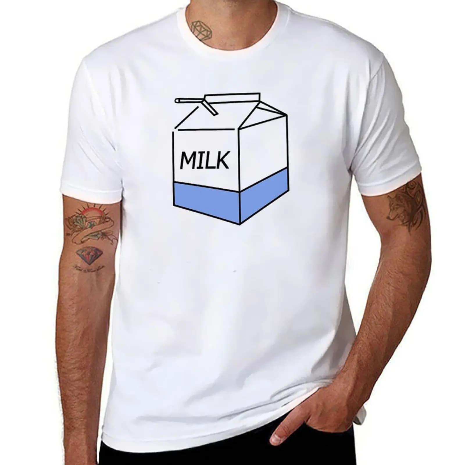 T-shirt Milk Carton dal design semplice e basic, a maniche corte