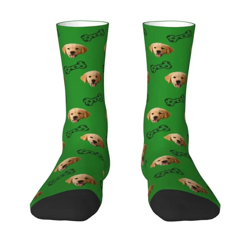 Personalized men's socks with dog head and photo, warm and breathable unisex socks with 3D printing, cute socks for dogs
