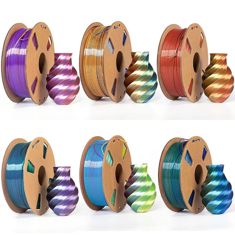 1KG 3D printing Filament 1.75mm PLA Silk Tricolor printer Filament for Most FDM DIY Material