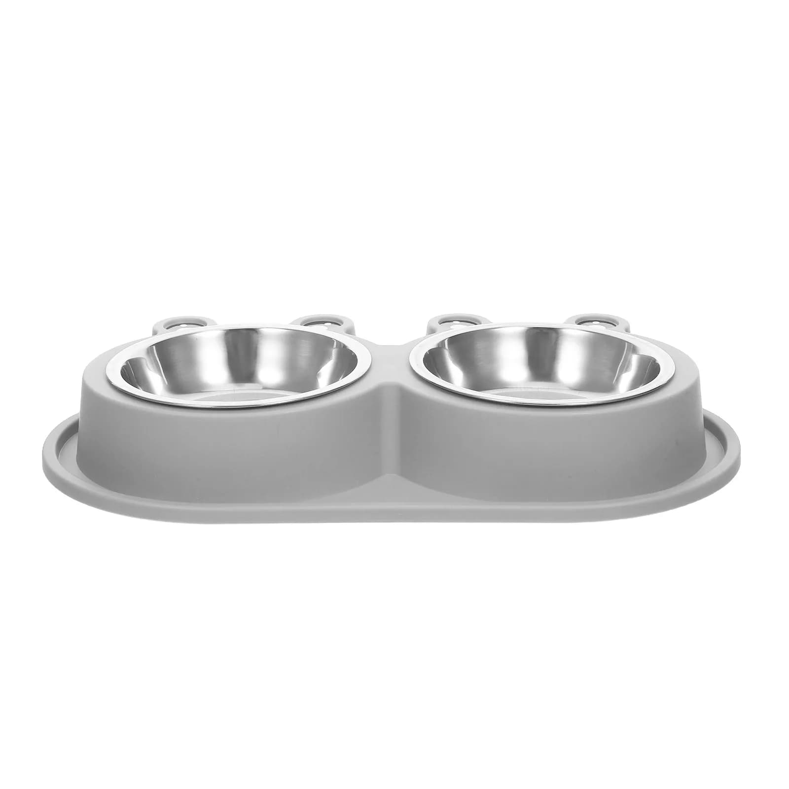 Cat Moat Bowls Double Pet Feeder for Food Water Simultaneously Ant Away Non Slip Dog Bowl with Moat Stainless Steel Plastic Pet