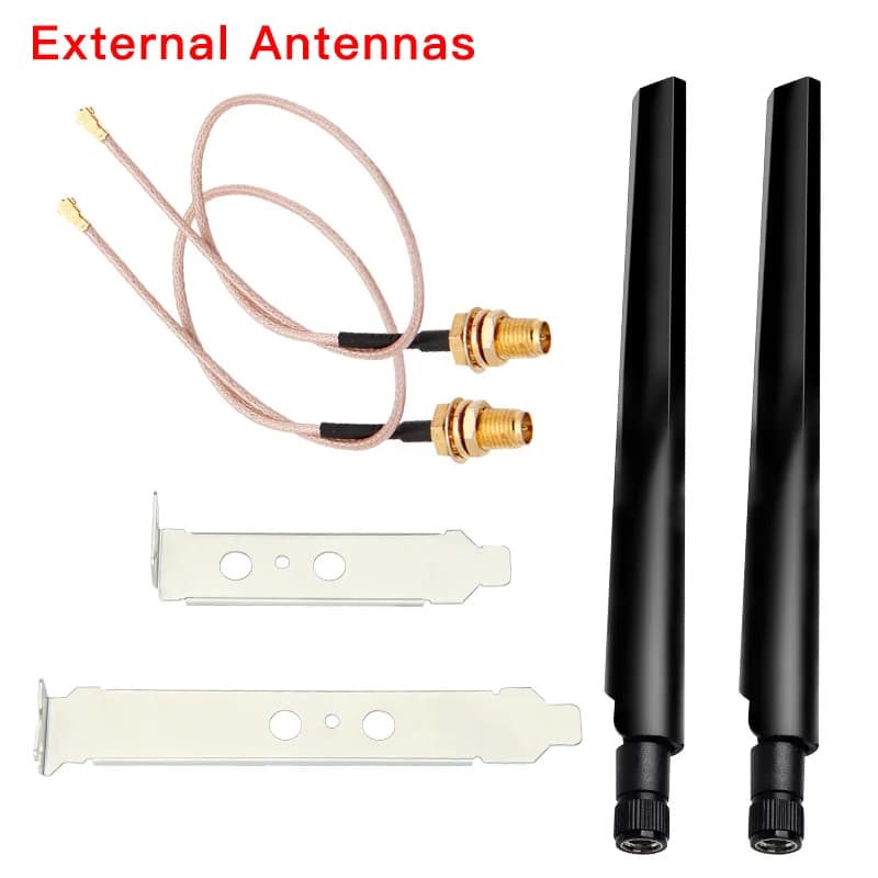 Set di antenne WiFi Mini PCIE 2x6Dbi Cavo di collegamento da 20 cm Dual Band per MPE-AXE3000 AX3000H AX210HMW AX200HMW