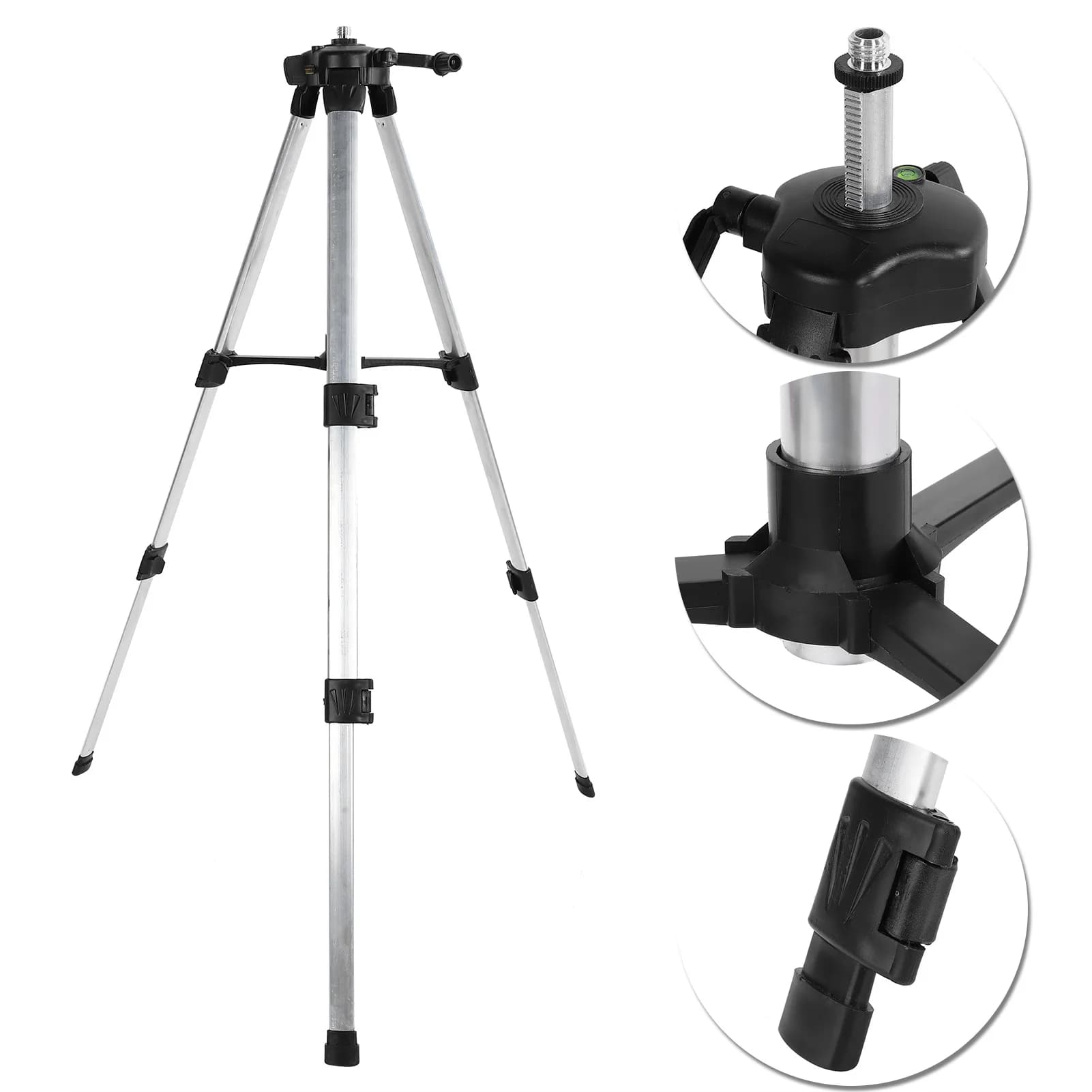 Inclinometro di livello Treppiede Staffa di livello in lega di alluminio 120 cm Altezza totale 115 cm Altezza in piedi Foro di montaggio da 5/8 pollici per