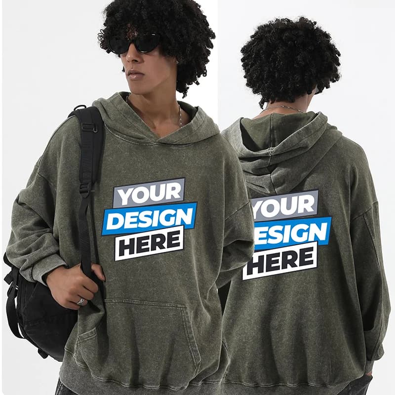 LOGO Customized Cotton 350gsm Hoodie Vintage Batik for Men Hoodie Hip Hop Heavyweight Unisex Pullover