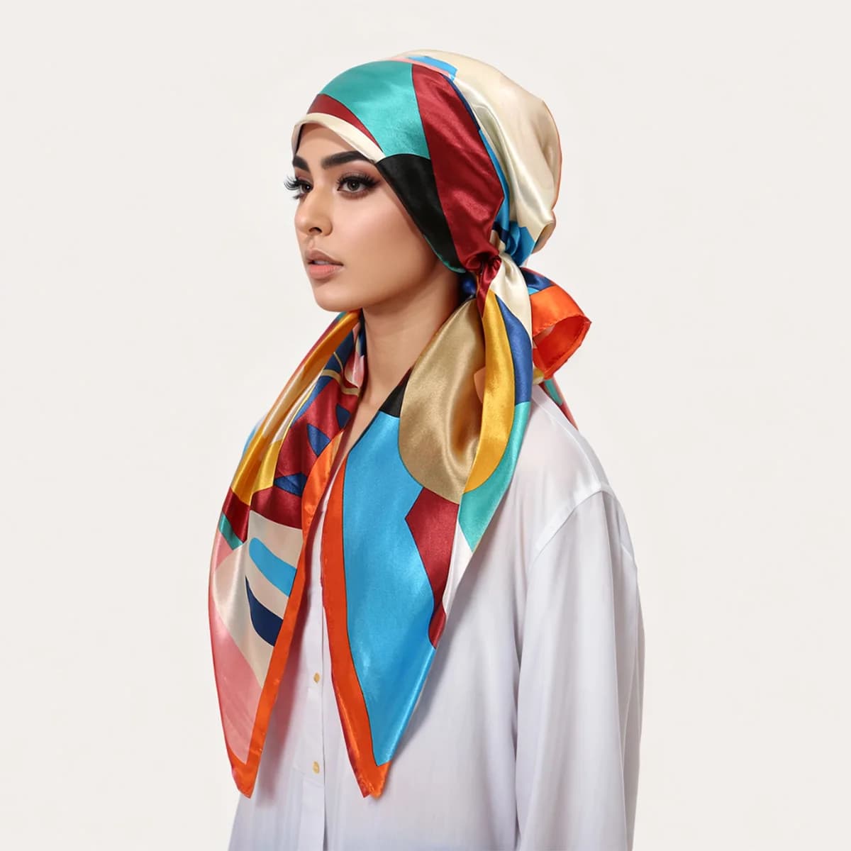 Hot Sale New Satin Floral Turban Hat for Women, Spring Autumn Decorative Headwrap Cap, Fashion Versatile Elastic Head Scarf