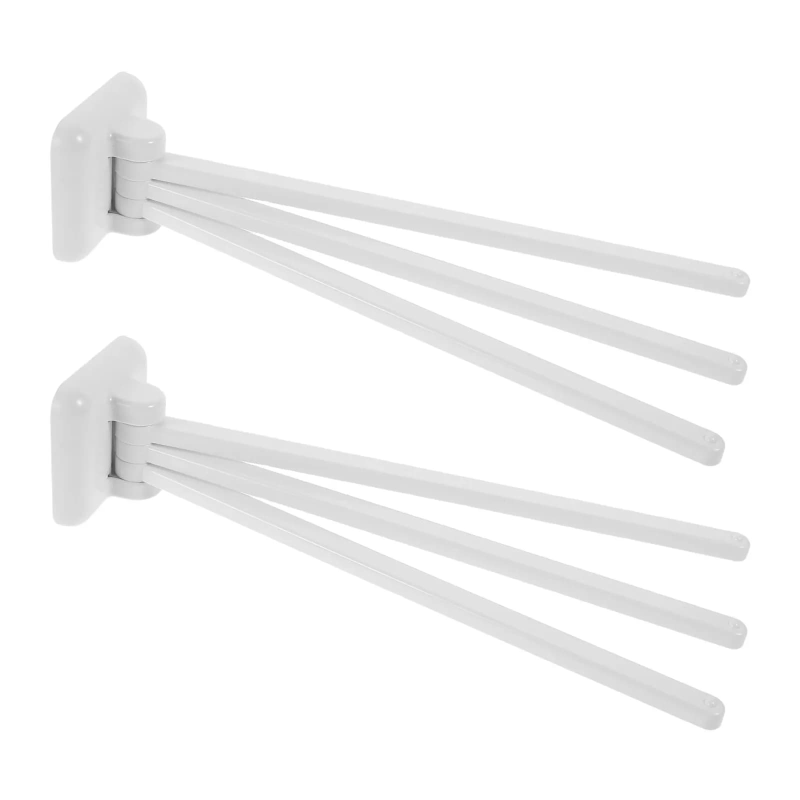 Set di 2 Portasciugamani Girevoli a Tre Bracci, Nero Opaco, Salvaspazio, Pieghevole, Montaggio a Parete Senza Foratura, per Bagno e Cucina, in Acciaio Inossidabile