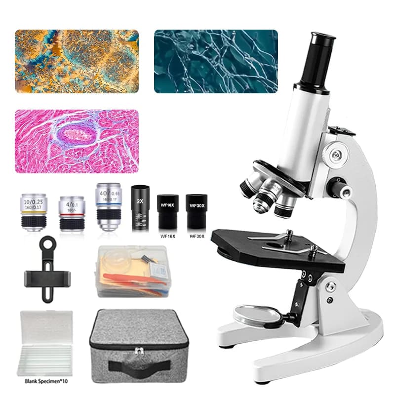 Microscopio ottico monoculare 64X-2400X Microscopio Scuola Scienza Biologia sperimentale Microscopio Microscopio digitale per bambini