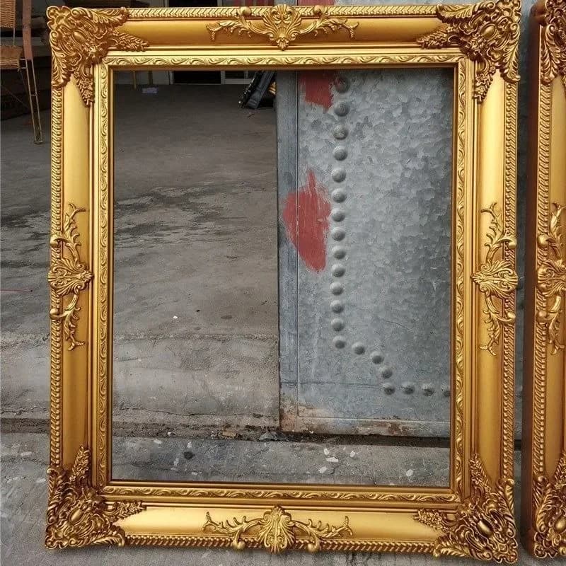 1N cornice europea pittura a olio in legno massello montata esterna foto studio di nozze decorazione specchio parete ha