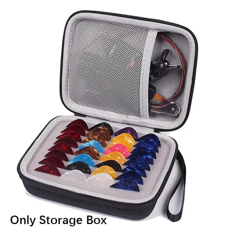 Scatola porta plettro per chitarra portatile EVA nera gialla da 1 pezzo con custodia per plettro per chitarra con slot per plettro