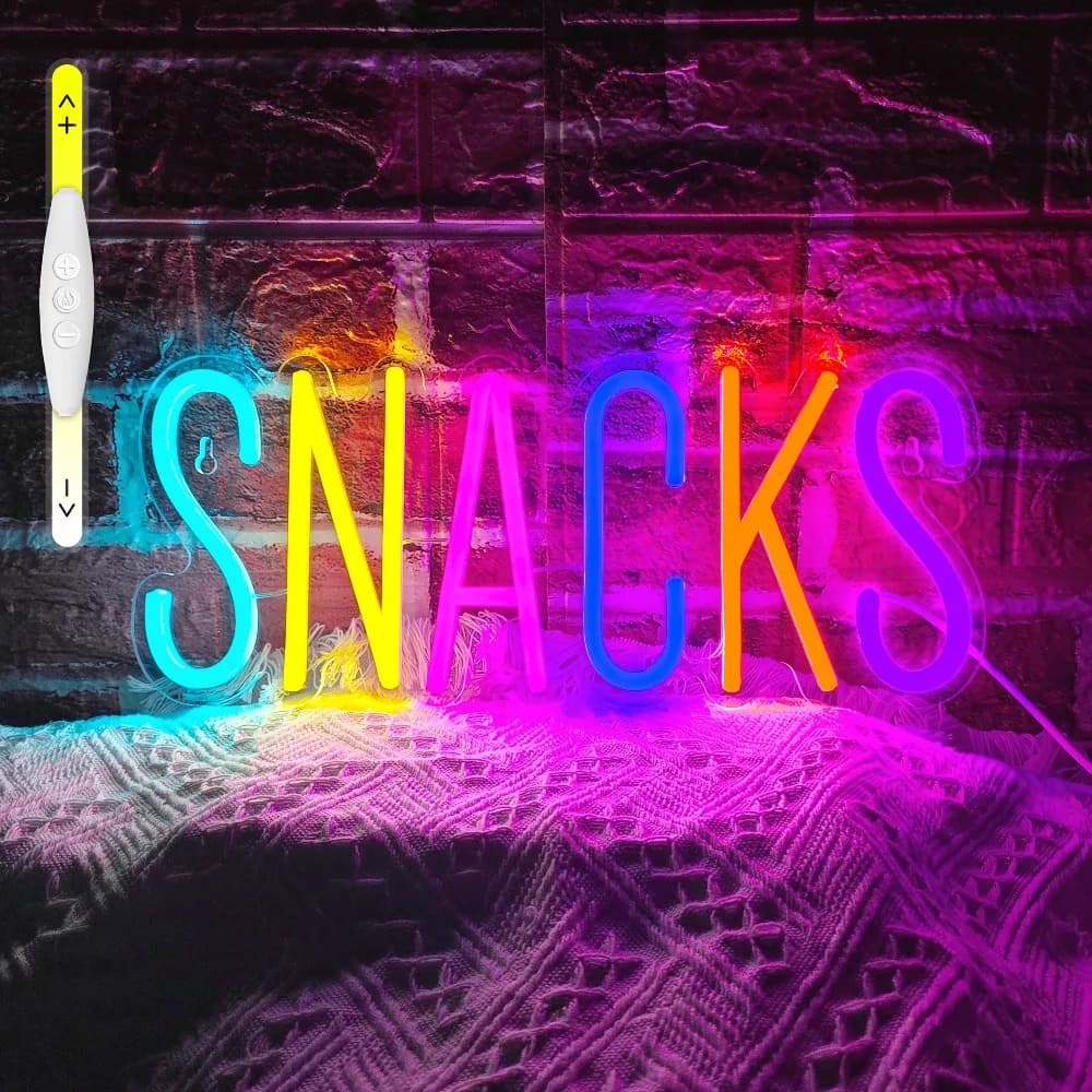 Insegna al Neon per Snack Bar, Adatta per Snack Bar, Piccoli Ristoranti Fast Food, Negozi di Snack, Negozi di Frutta Secca