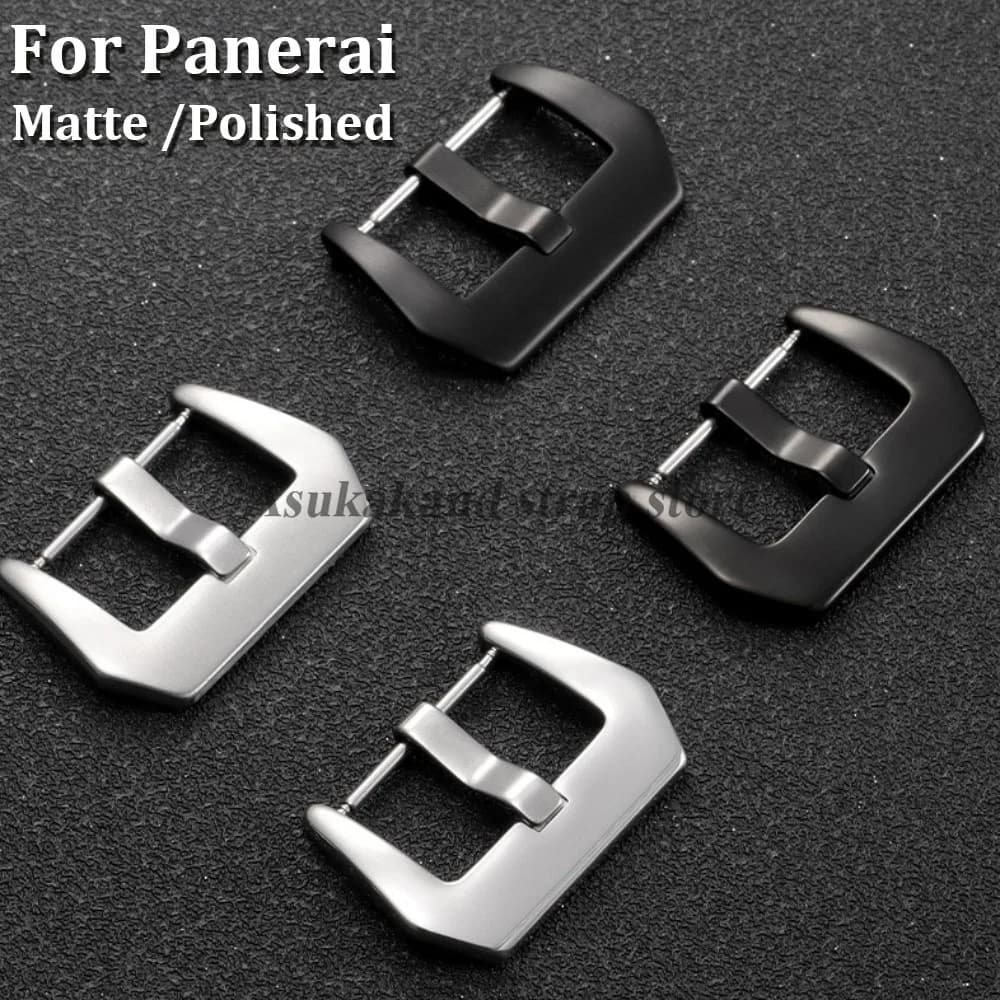 Silver Black Strap Buckle Stainless Steel Button 16mm 18mm 20mm 22mm 24mm 26mm For Panerai Polished Buckle Accessories