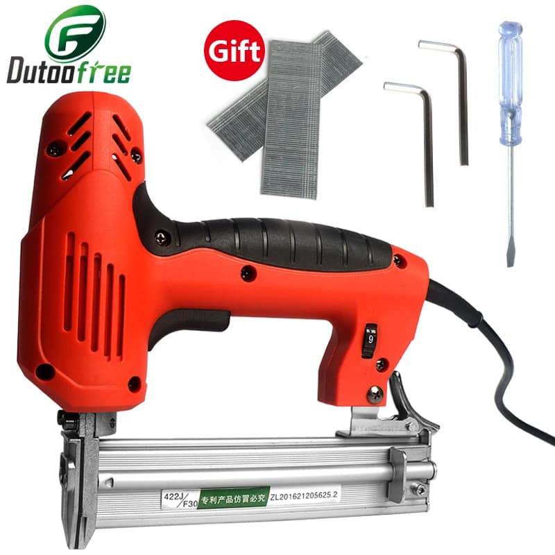 Chiodatrice Elettrica 2 in 1 da 18 Gauge 220V, Utensile Elettrico per Lavorazione del Legno, Graffettatrice Elettrica con Chiodi