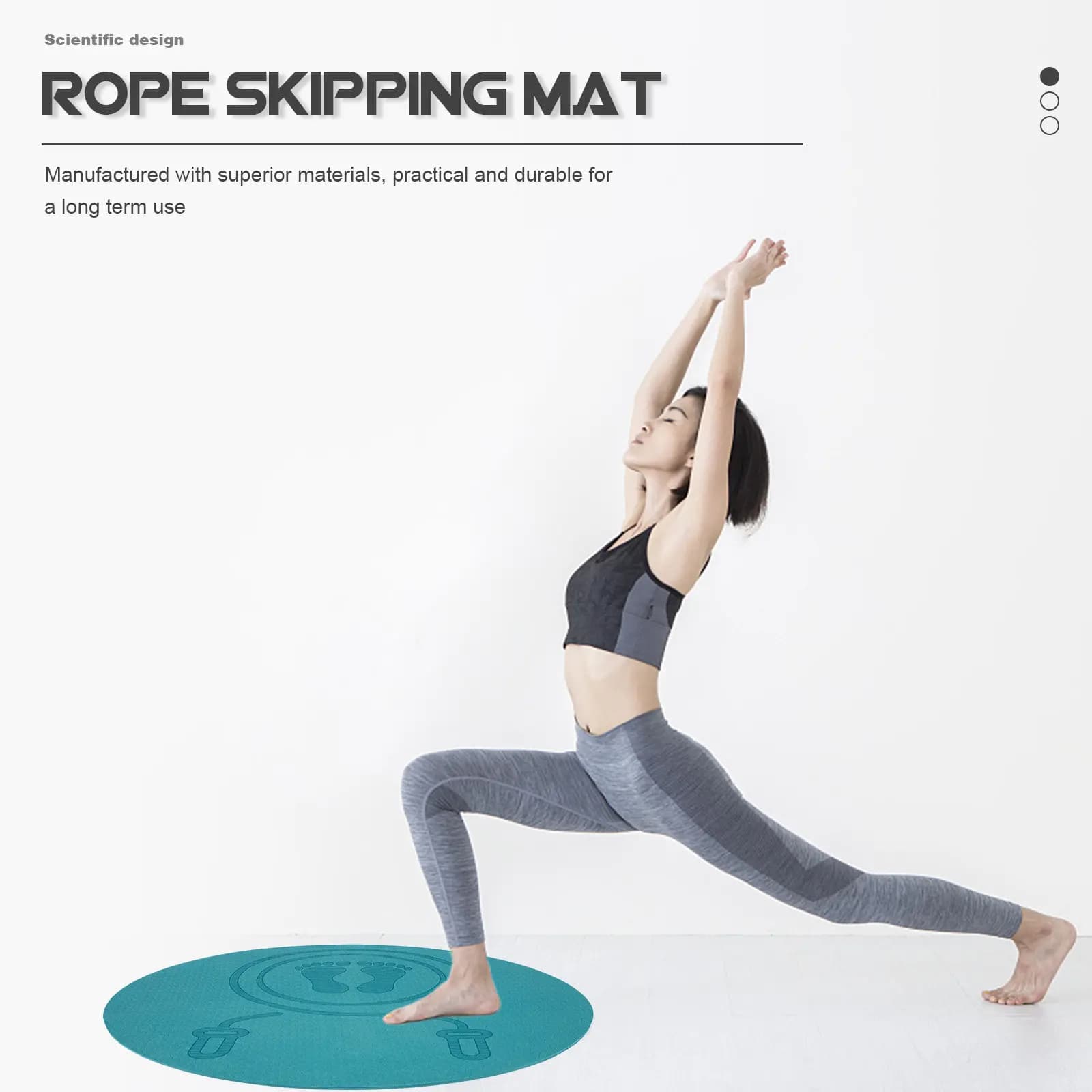 Amortizing Mat for Jumping with Corda, Anti-slip and Silent, for Indoor Exercises, Fitness, Yoga and Home Workout