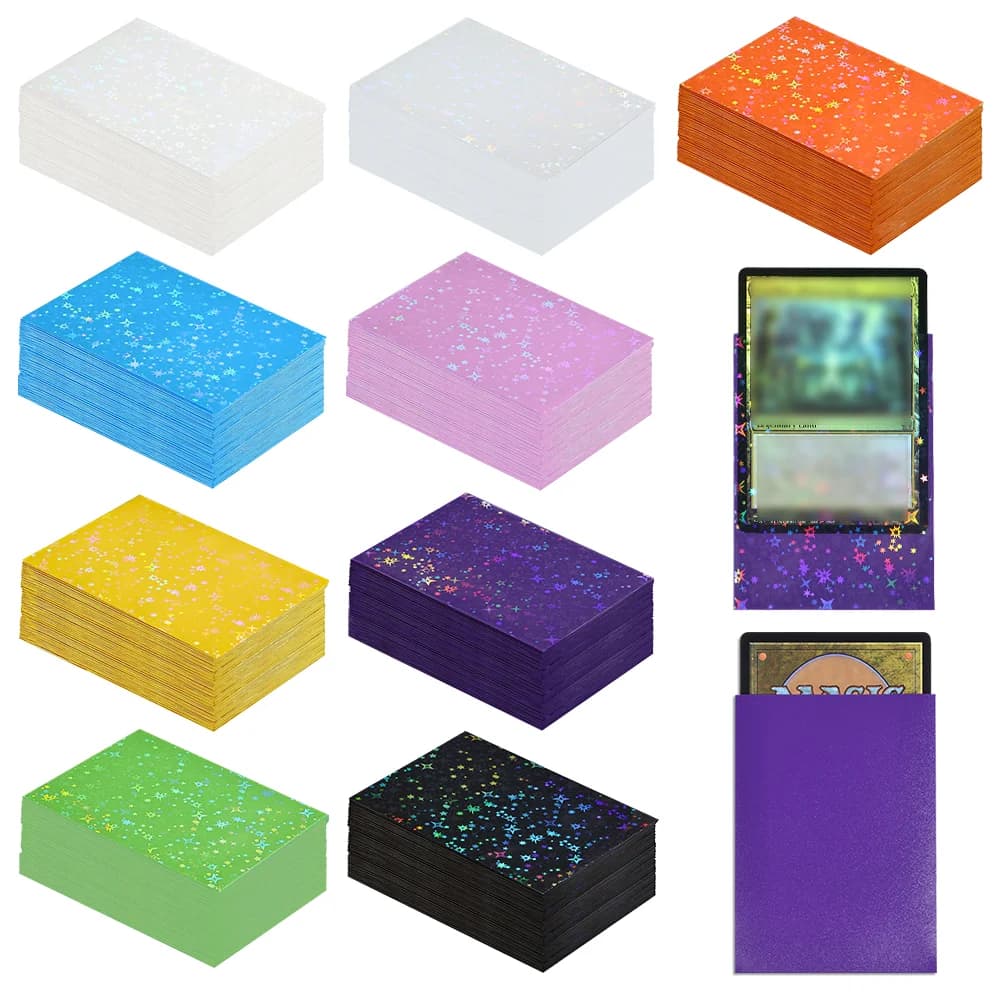 60PCS 66x91mm Dimensioni Standard Star Laser Olografico Gioco da tavolo Carte collezionabili esterne Protezione TCG/MTG Scudo Copertina della carta magica
