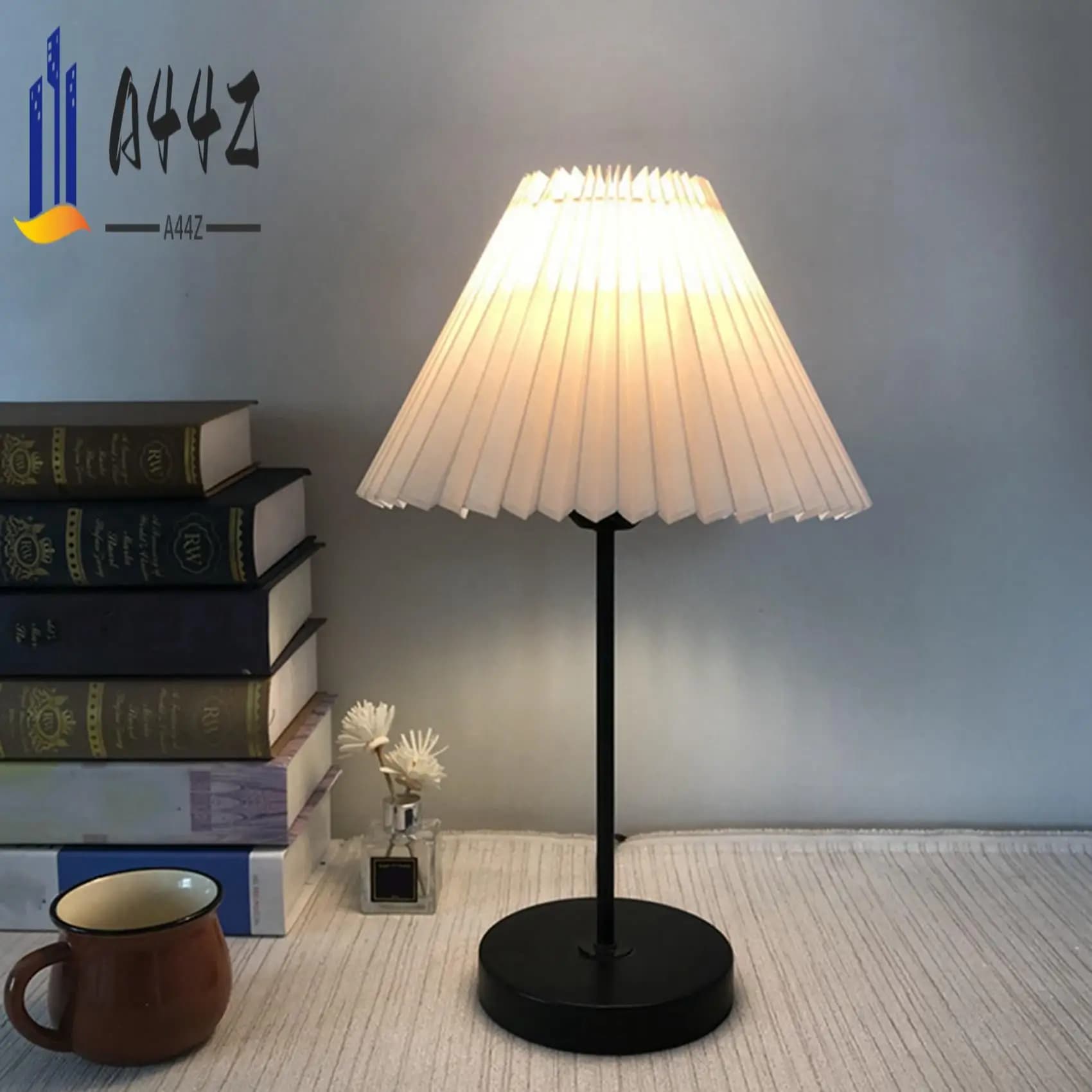 A44Z-2X Pieghe Paralume Lampada da tavolo Lampade da terra Paralume plissettato in stile giapponese Lampada da scrivania creativa Paralume Lampade da camera da letto -B