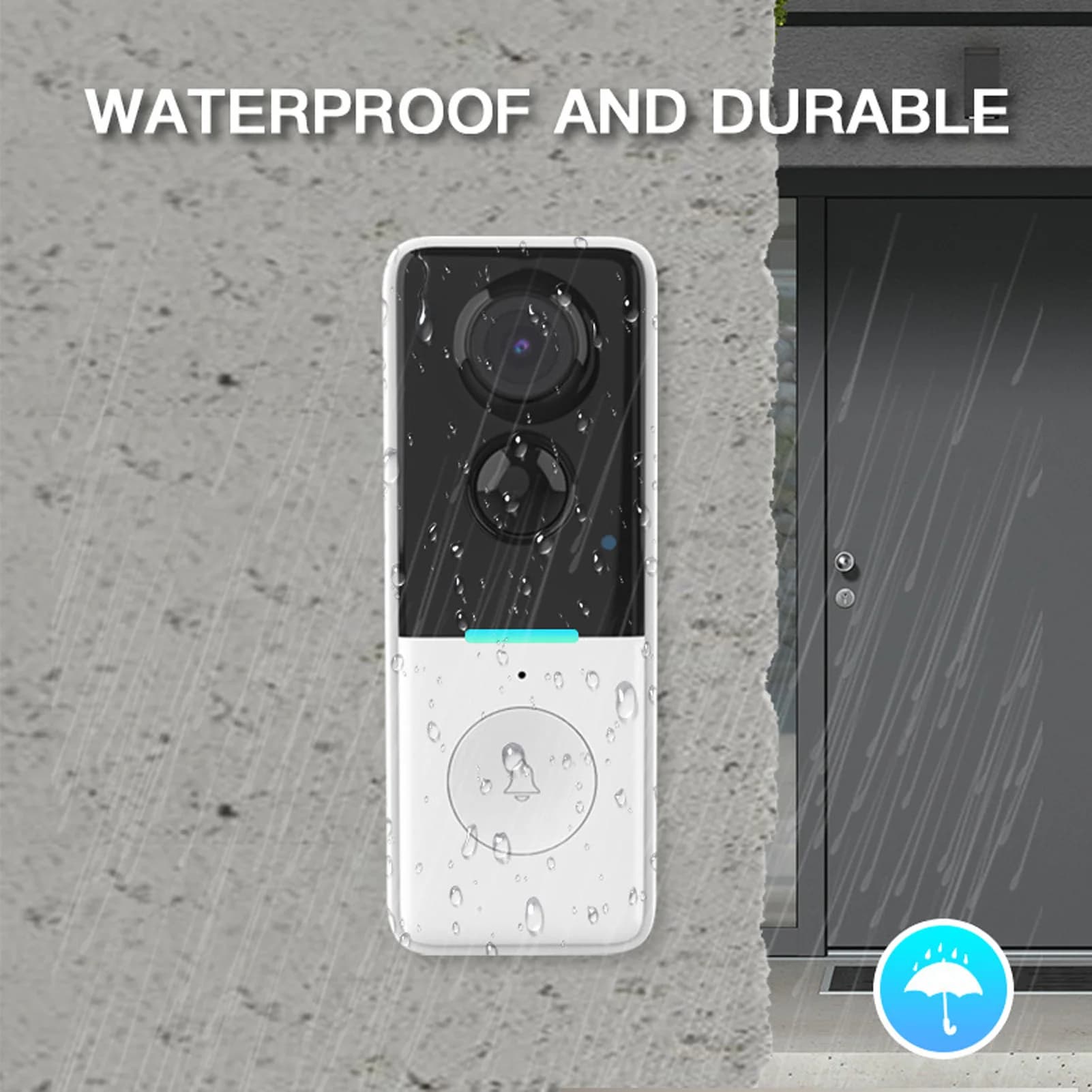 Campanello intelligente Telecamera per porta Controllo app TY Visualizzazione notturna a infrarossi Videocitofono ricaricabile Campanello Citofono bidirezionale per la casa