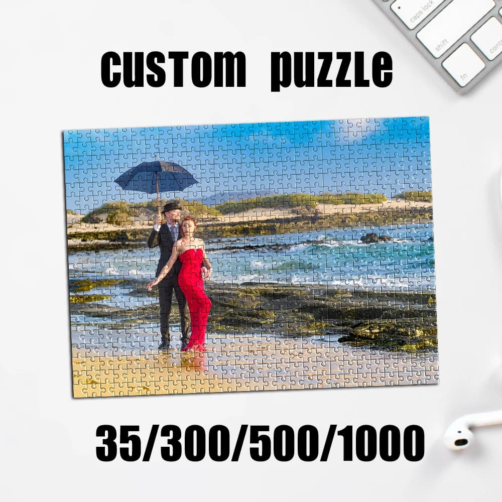 35/300/500/1000pcs Personalized Custom Photo Puzzle wedding photos Diy Toy for Kids Anniversary Festival Best Gift