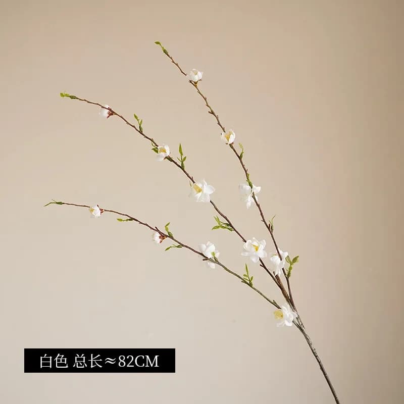 Ramo singolo Ramo di fiori di pruno Decorazione della stanza Fiori artificiali Eventi di nozze Decorazione Puntelli fotografici Decorazioni di piante finte
