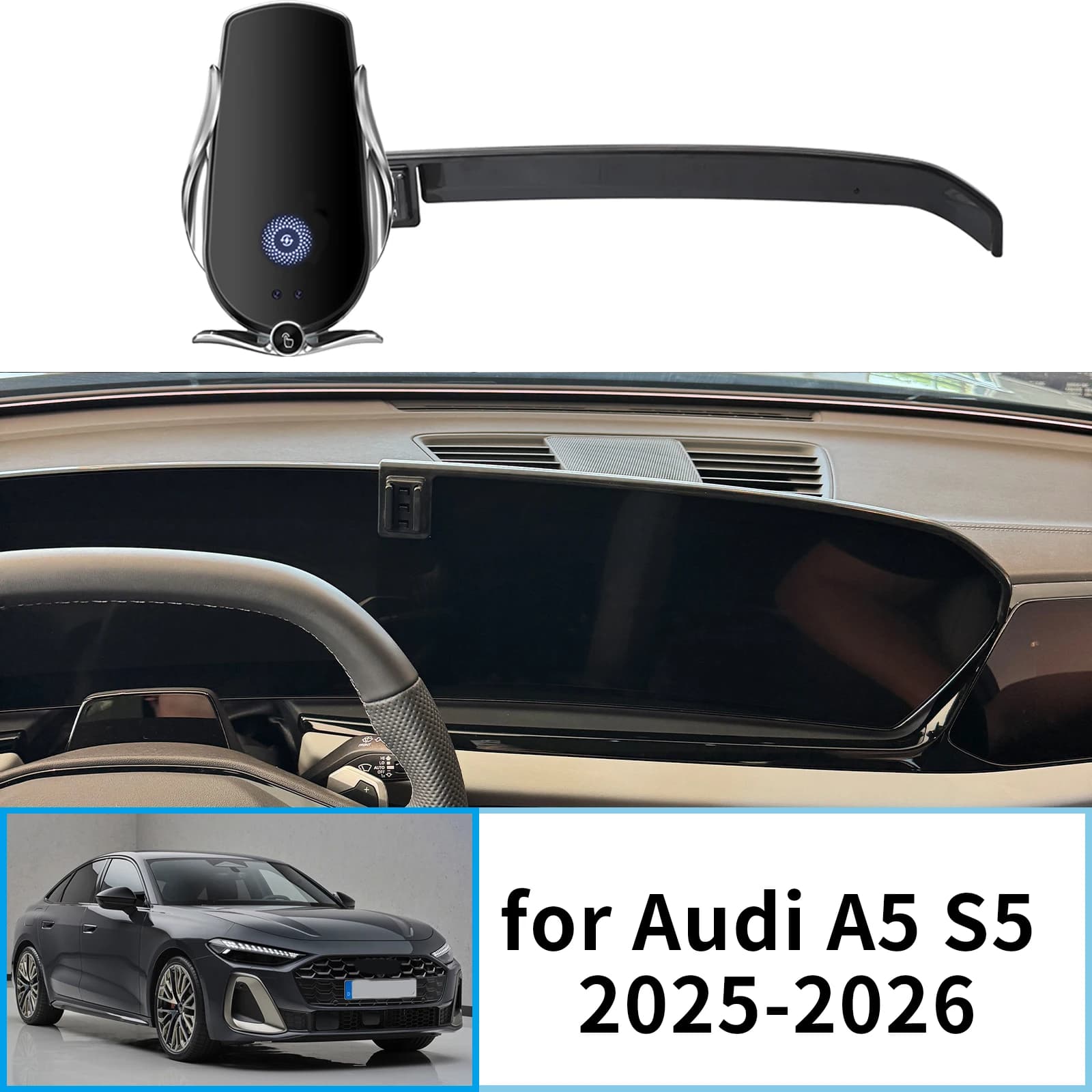 Supporto per telefono cellulare per auto per Audi A5 S5 Berlina 2025 2026 Sportback Staffa GPS elettrica Supporto di navigazione Accessori auto