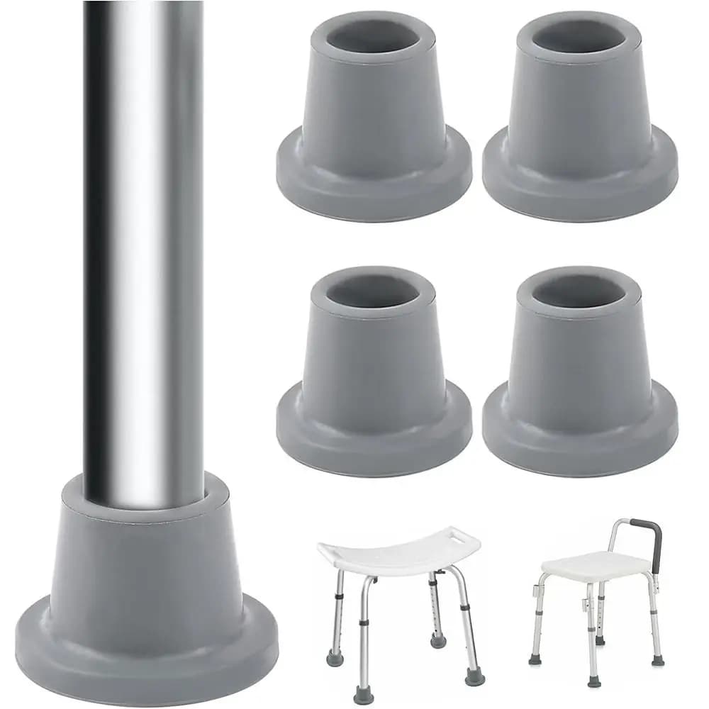 New Rubber Shower Chair Leg Caps 28.6MM Heavy Duty Replacement Caps Feet Grey Shower Chair Replacement Feet Bath Seat Stools