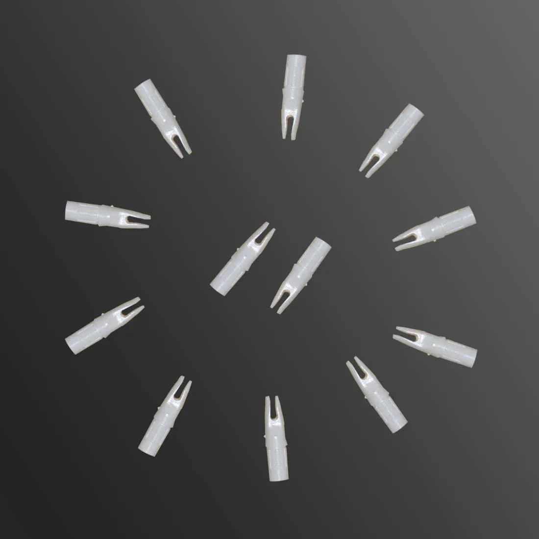 Nocche per frecce per tiro con l'arco in plastica per albero, ID 7,6 mm, diametro esterno 8,8 mm, frecce Flecha, 24 pezzi