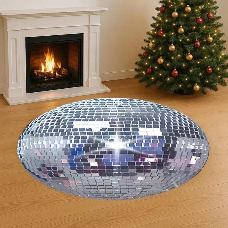 Tappeto a forma di palla da discoteca VIKAMA, morbido, caldo e antiscivolo, tappetino per l'ingresso della camera da letto, tappeto per il comodino, tappeto per il soggiorno, tappeto per il divano, decorazione per la casa