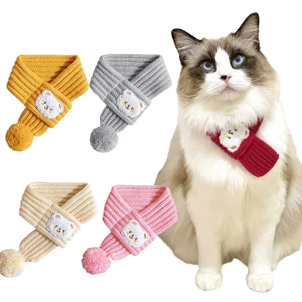 Sciarpa Festiva di Capodanno per Gatti Sphynx, Accessori Invernali Caldi per il Collo di Gatti e Cani, Sciarpe per Cani Siamesi Garfield, Prodotti per Animali Domestici
