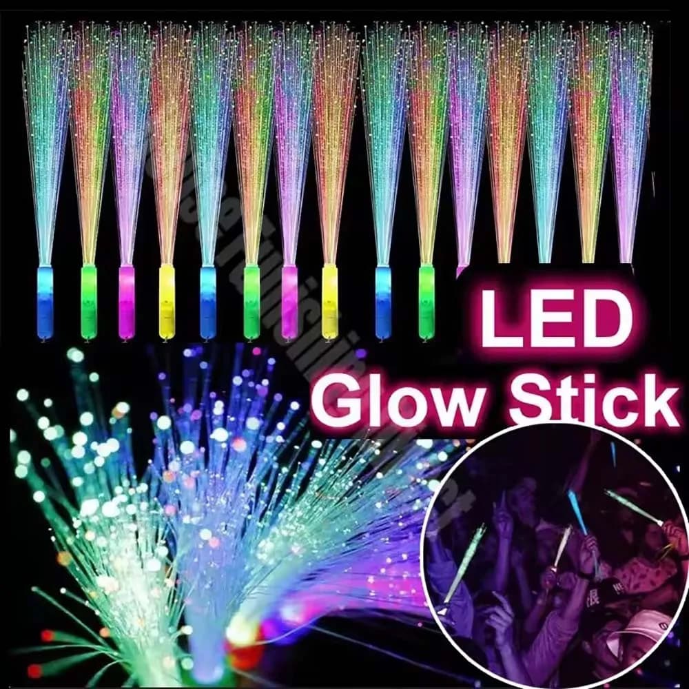 12/24/48/96 Pezzi Bacchette Luminose in Fibra Ottica LED Lampeggianti Colorate per Matrimoni e Feste