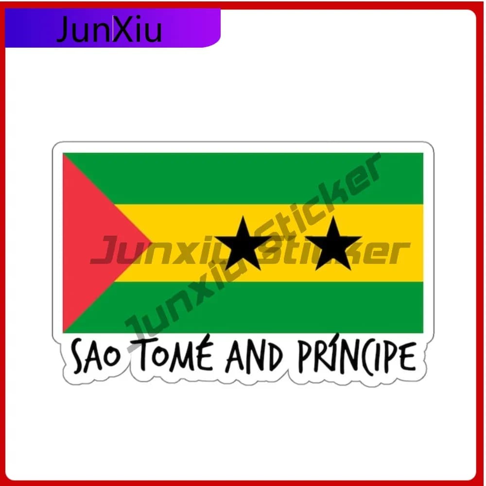 Adesivi da viaggio con bandiera Sao Tome And Principe, souvenir della nazione dell'Isola africana, avventura di Wanderlust, scrapbooking, parabrezza, bagagli