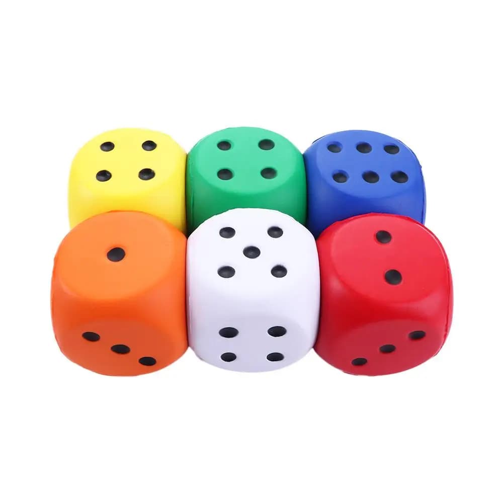 Dado Educativo Cognitivo Morbido Elastico Lungo 6cm, Dado in Spugna Antistress per Alleviare la Pressione