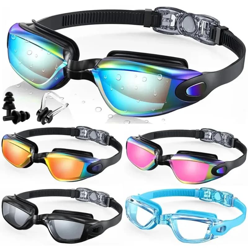 Men's Professional Swimwear Women's Anti Fog UV Protection Waterproof swim glasses Swim glasses with earplugs with nose clip