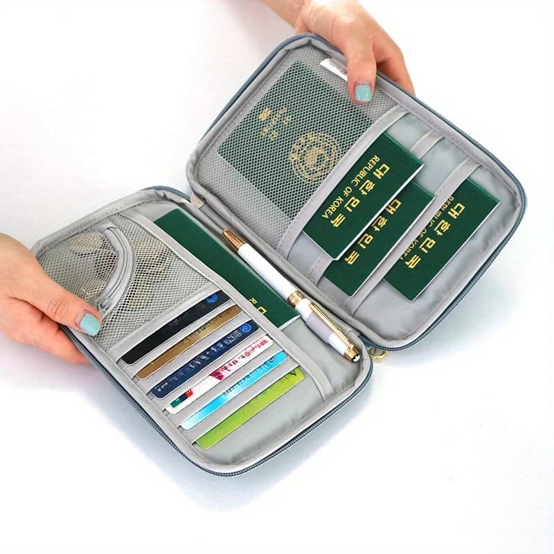 Borsa da 1 pezzo, borsa per documenti multifunzionale, porta passaporto riutilizzabile, borsa da viaggio portatile, per viaggi e affari a lunga distanza,