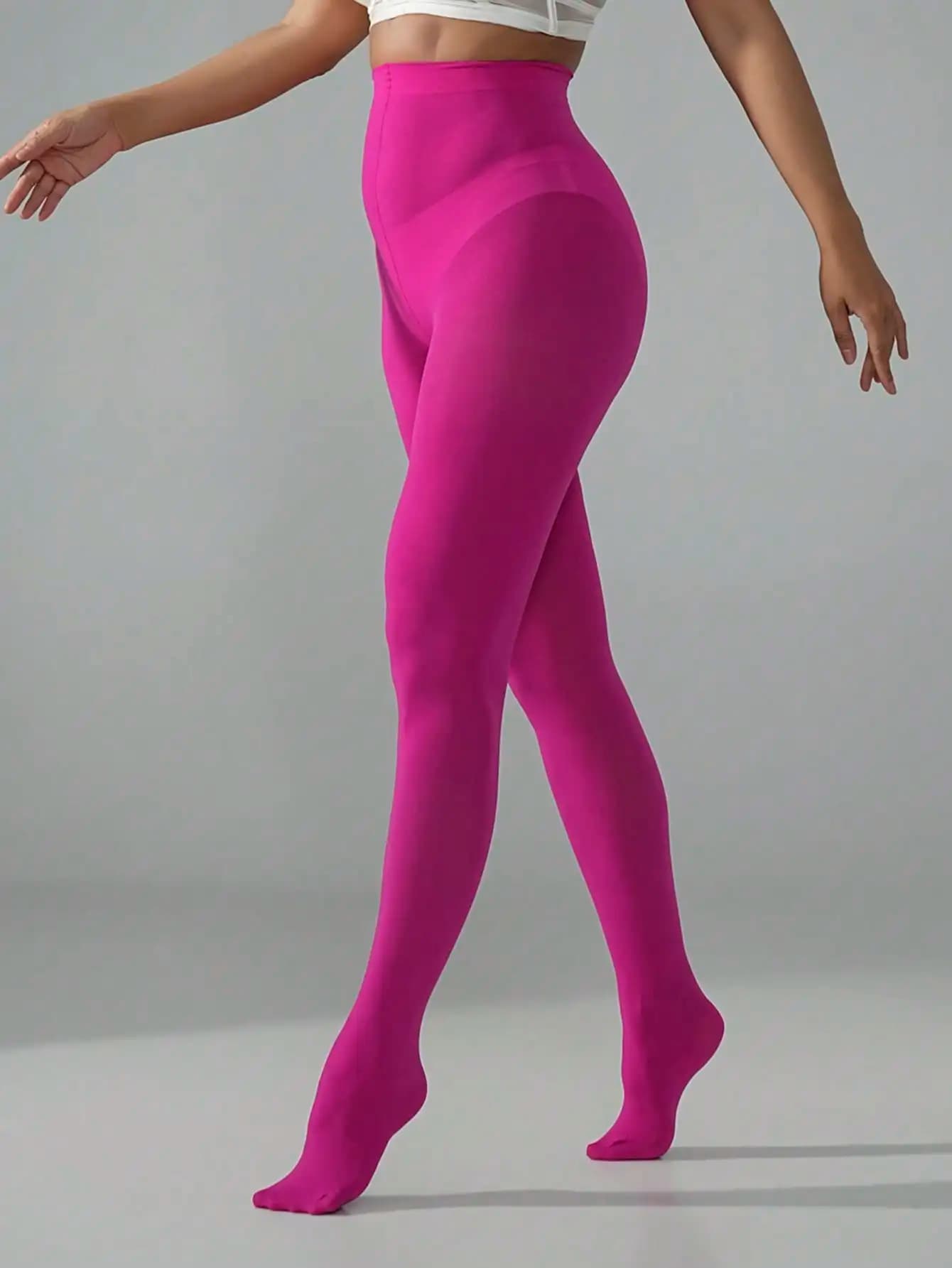 1Pc Sexy Kawaii High Elastic Fuchsia Solid Pantyhose Summer Autumn Tights