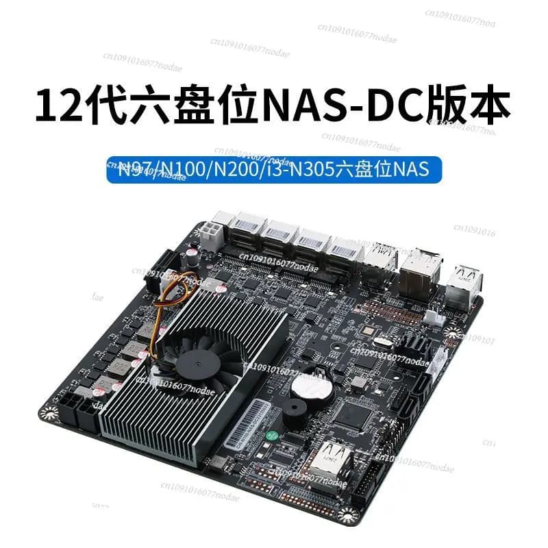 Scheda Madre Mini-ITX NAS N100 con Sei Alloggiamenti SATA3, 4x2.5G LAN, Server Domestico Fai-da-Te, Gestione Dati Compatta ed Efficiente