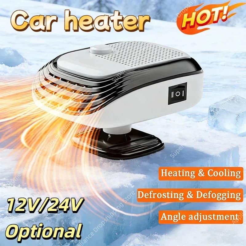 360 ° Riscaldatore Auto Rotante Invernale Rapido 12V/24V, Ventilatore Riscaldante per Auto con Ampia Area di Soffiaggio, Velocità del Vento Regolabile, Sbrinatore per Parabrezza 2026